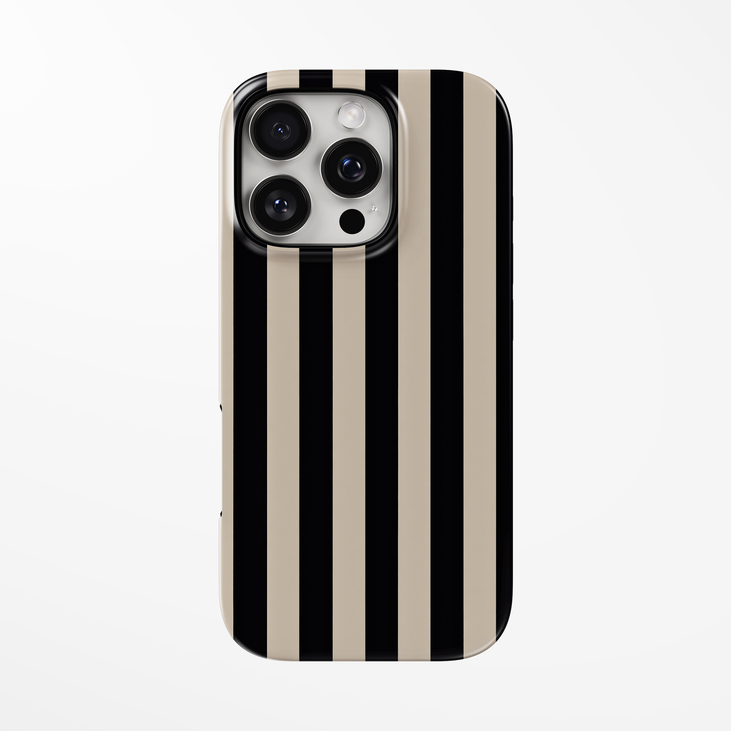 Black & Beige Stripes MagSafe iPhone dėklas