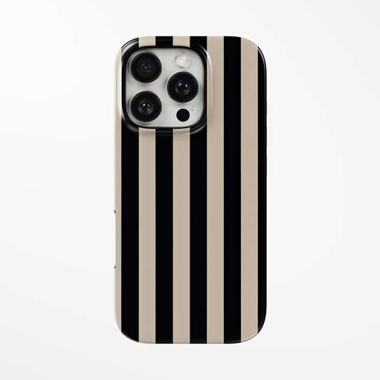 Black & Beige Stripes MagSafe iPhone dėklas