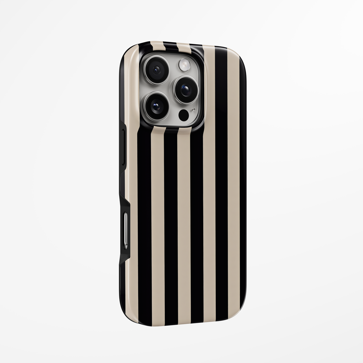 Black & Beige Stripes MagSafe iPhone dėklas
