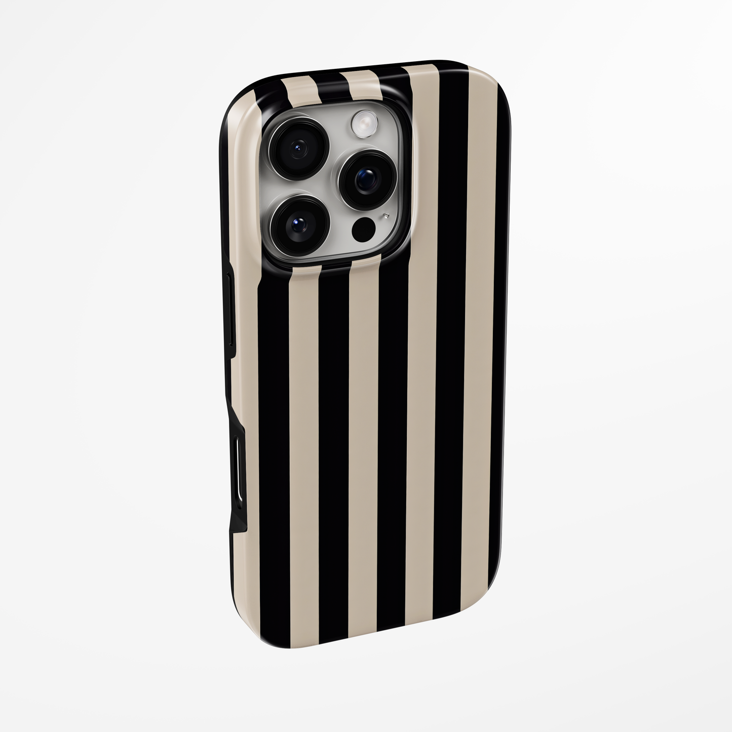 Black & Beige Stripes MagSafe iPhone dėklas